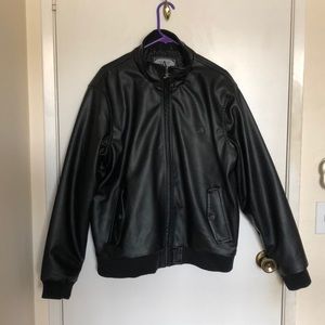 Milano Men's Black Leather Jacket, Size XL